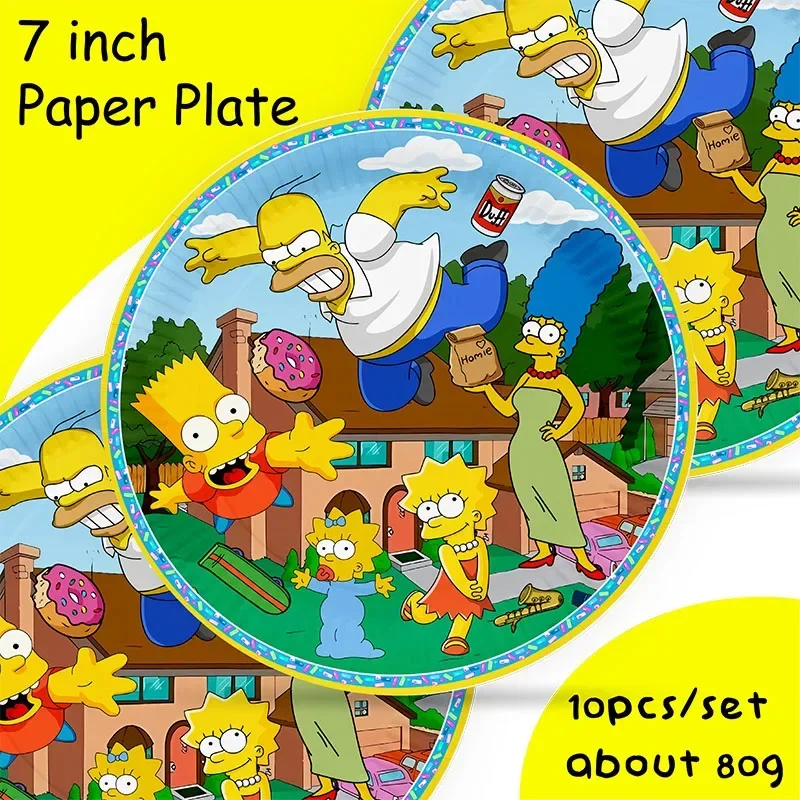 DisneyThe-Juego de vajilla para fiesta de Los Simpsons, vasos, platos, servilletas, decoración de fiesta de cumpleaños para niños y niñas, Baby