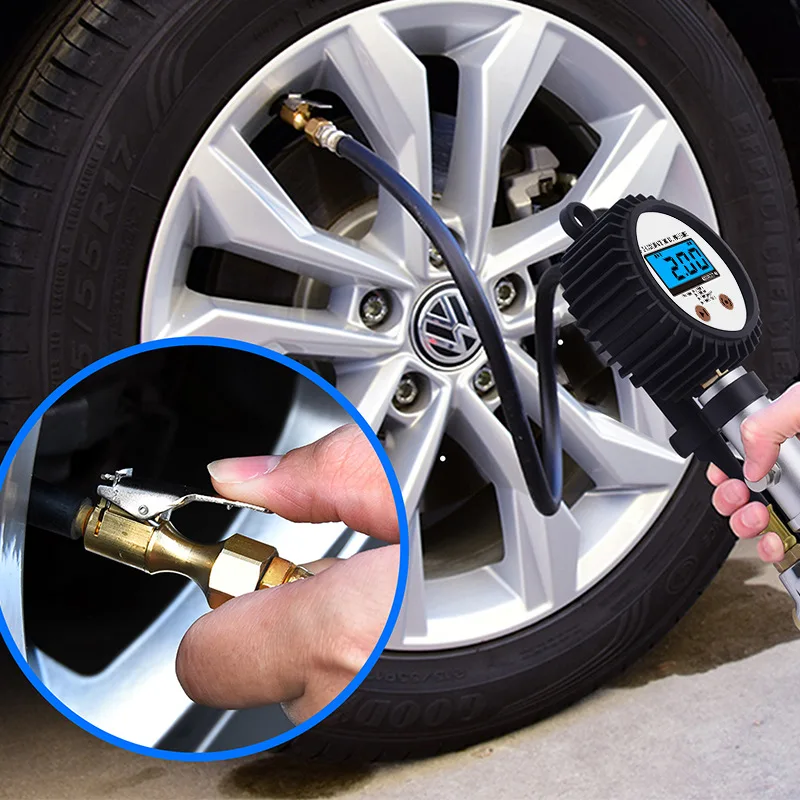 High Quality LCD High Definition High Precision Digital Display Tire Inflation Meter Tire Pressure Meter Barometer