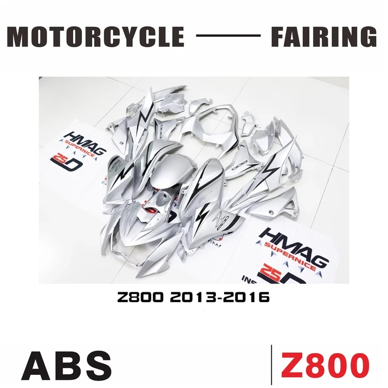 

For Z800 2013-2016 13 14 15 16 ABS Injection Integrated Racing Car Motorcycle Fairing Shell Silver Black Lines