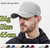 Big Size 65cm Quick Drying Baseball Caps Men's Summer Light Mesh Breathable Snapback Trucker Cap Oversize Outdoors Sport Dad Hat