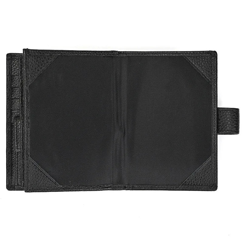 Dompet Kulit Asli Pendek Hitam untuk Pria Tas Clutch Kulit Sapi Asli Mini Tempat Kartu Dompet Koin Dengan Kotak Hadiah