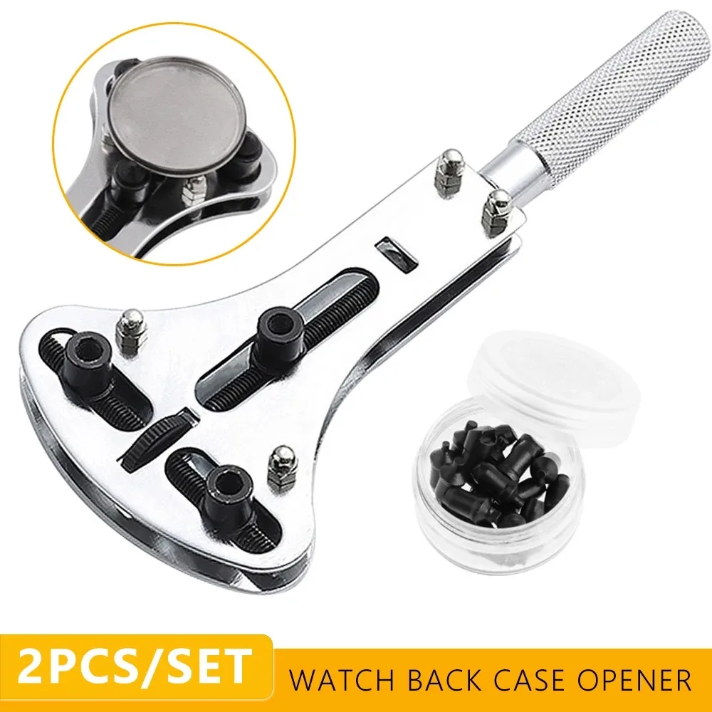 Watch Back Case Opener Tool Adjustable 3 Jaw Screw Remover Wrench Kit With 18 Steel Pins Cover Opener For Watchmaker Tools