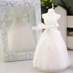 Romantic Wedding Bridal Candle Wedding Party Home Decoration Wedding Gift White Romantic Elegant Boxed Bridal Dress Design