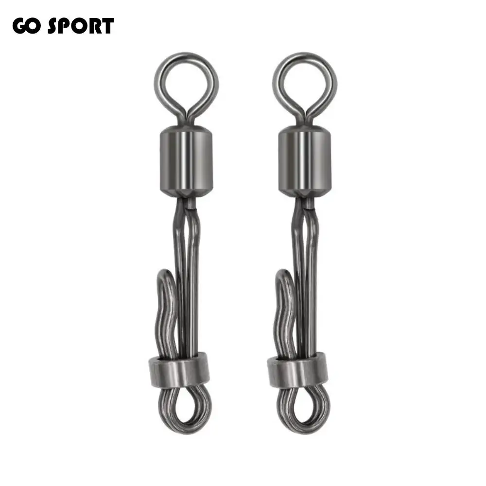 Accessories Hanging Bait With Lock Rolling Swivel With Lock Snap Change Connector 8-Shape Connect Ring Fishing Rolling Swivel