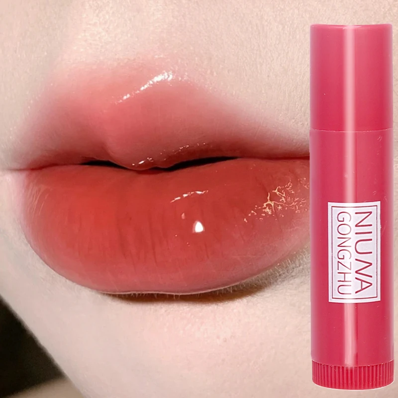 Watery Colored Lip Balm Makeup Waterproof Lasting Mirror Non Sticky Moisturizing Lipstick Lasting Peach Brown Red Lips Cosmetics