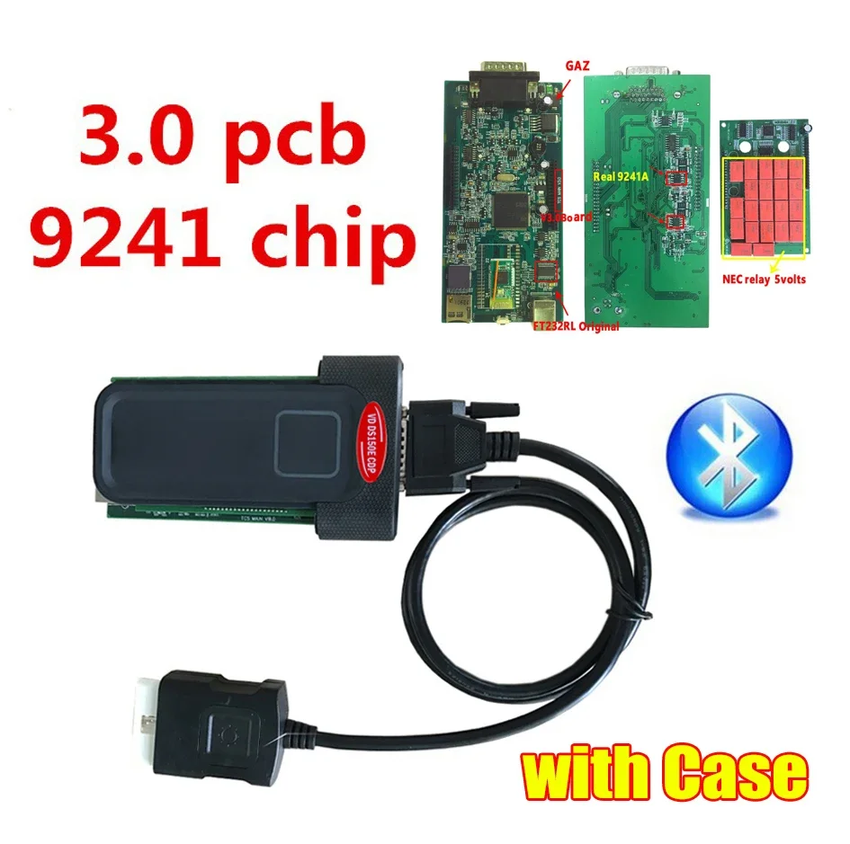 2024 New Vci Obd2 Scanner Best V3.0 PCB 9241 Chip VdIJk Autocoms Pro 2021.11 Keygen TNESF DELPHIS ORPDC Vd Ds150e Cdp Bluetooth