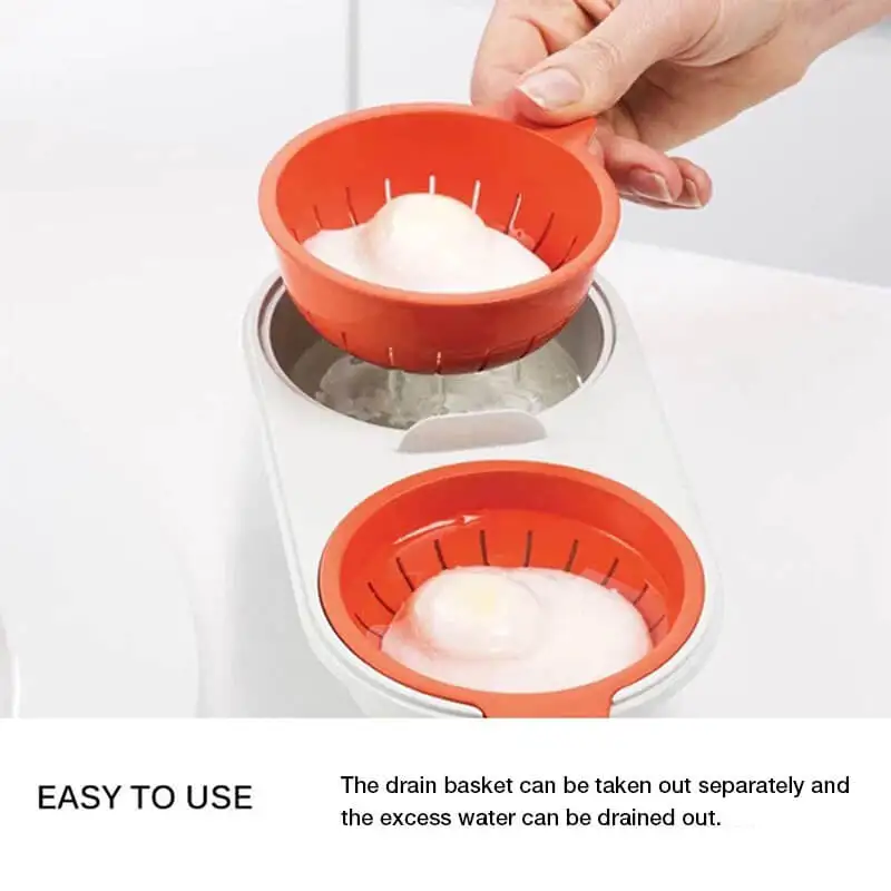 Draining Egg Boiler Egg Poacher Machine Egg Cooker Microwave Egg Cooking Mold For Kitchen Helper Cook Egg Mold Cooking