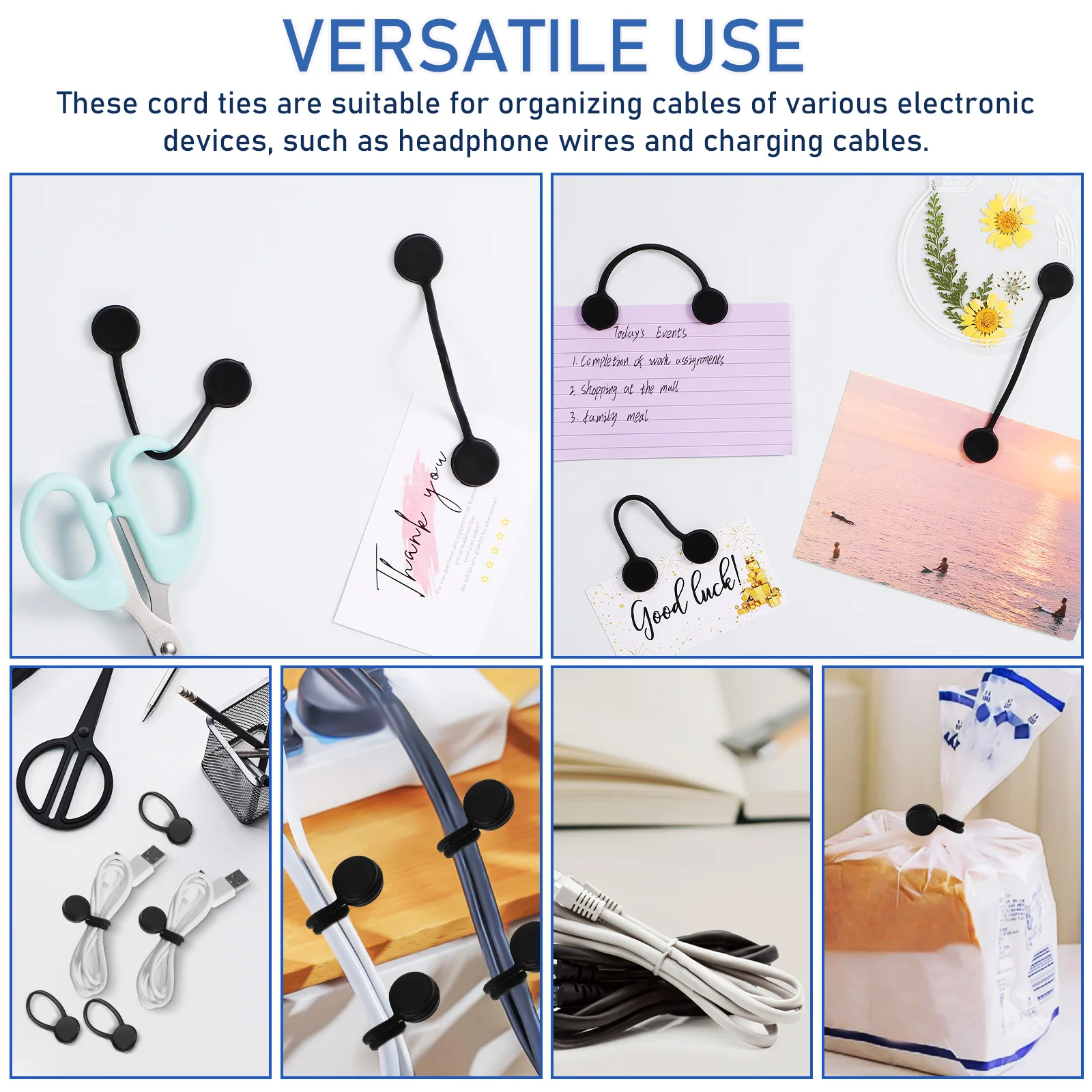 10 Pcs Headset Cable Winder Cord Organizer Wire Ties Manager Silicone Silica Gel Travel