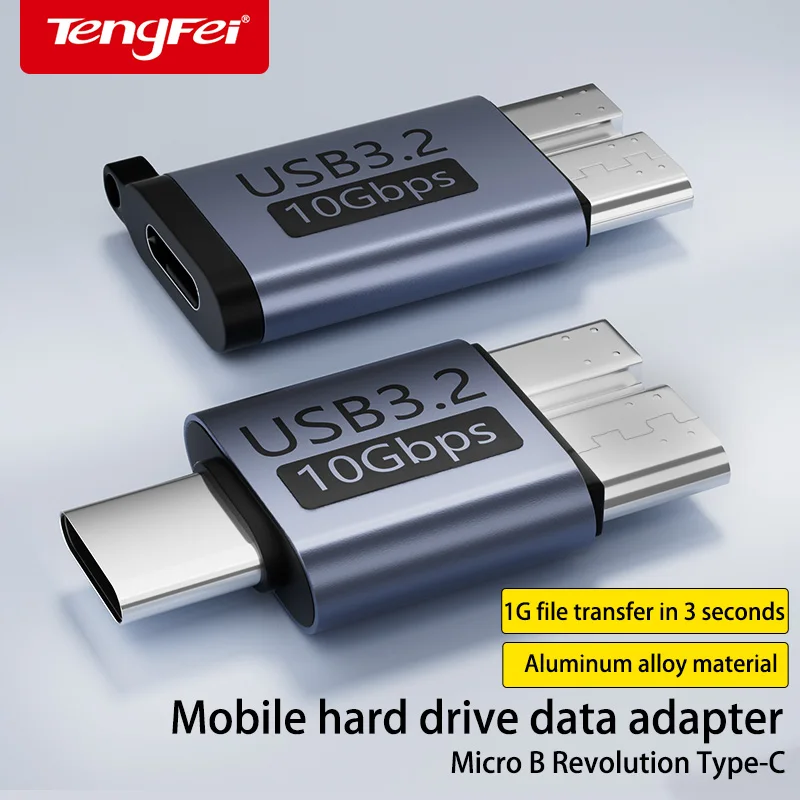 Type-C to Micro USB 3.2 Adapter Male to Female 5Gbps High Speed Converter for Old External Hard Drive Dslr Camera Hub Pc