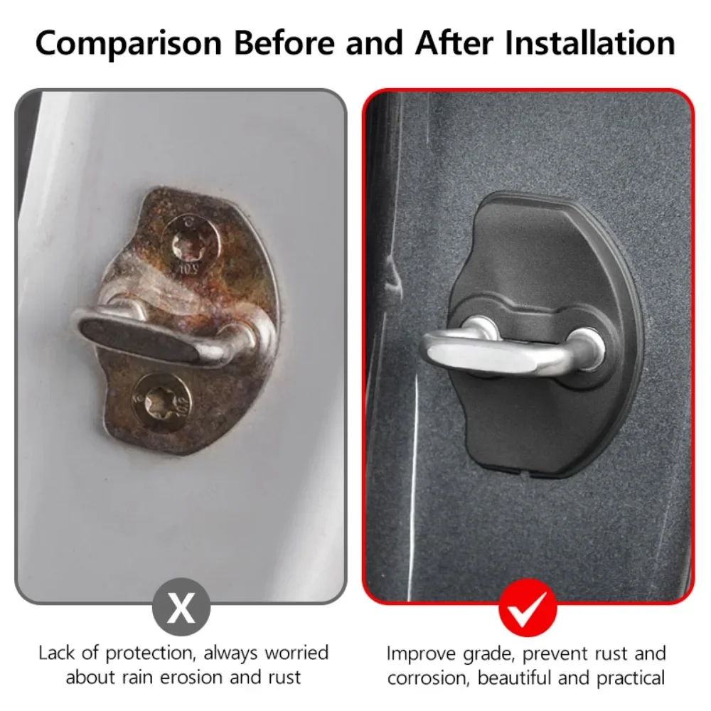 For Tesla Model Y 3 TPE Original Car Customization Anti-corrosion and Anti-rust Scratch ResistantDoor Lock Cover Protector