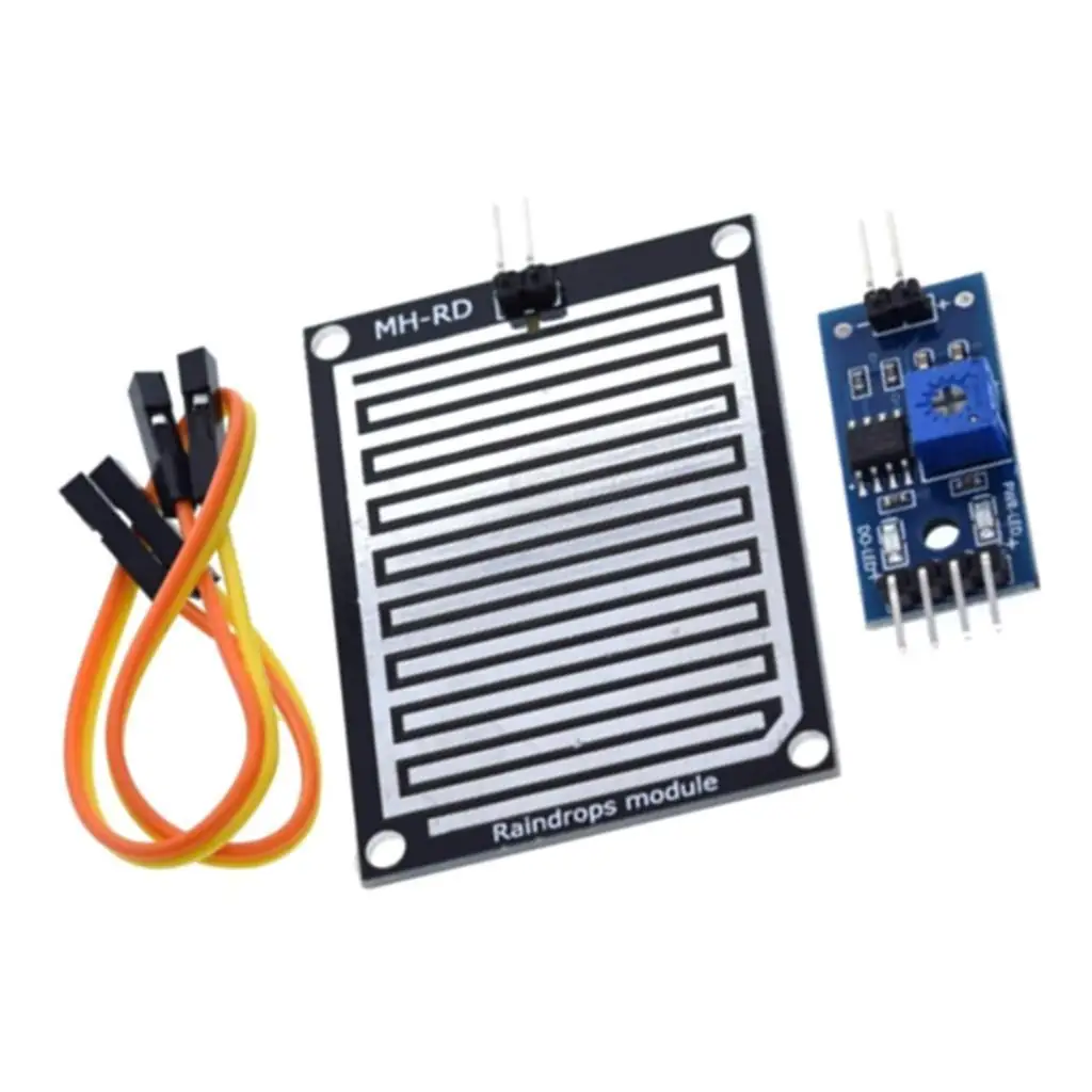 Raindrops Sensor Module Waterproof Design Electric Rain Detection Board for Outdoor Weather Sensing