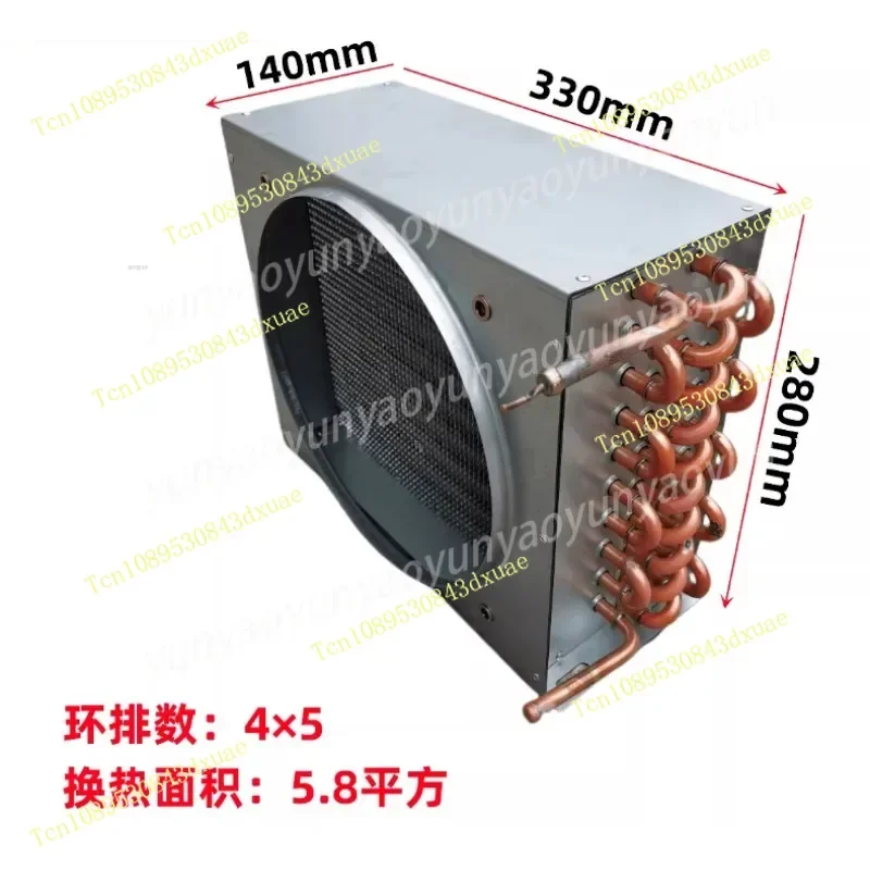 Condenser Galvanized Sheet Air Cooled Water Cooled Freezer Cold Storage Aluminum Fin Copper Tube Fin Radiator