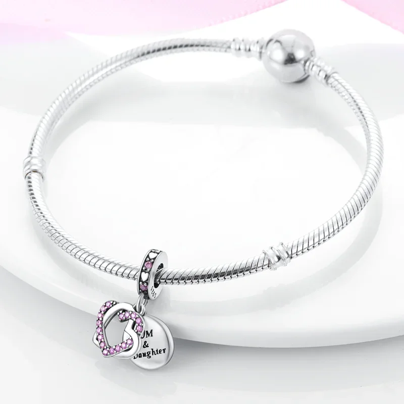 

Подвески Plata 925, мечтательные розовые сердечки, бусины на день матери, подходят для оригинальных браслетов 925, подвески для женщин, ювелирные изделия, сделай сам, подарки