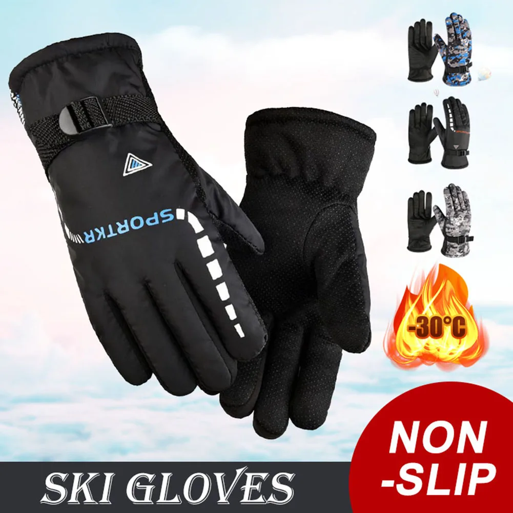 Professional Winter Warm Gloves Windproof Anti-Slip Thermal Cycling Gloves Men Women Hand Warmer For Riding Skiing Camping