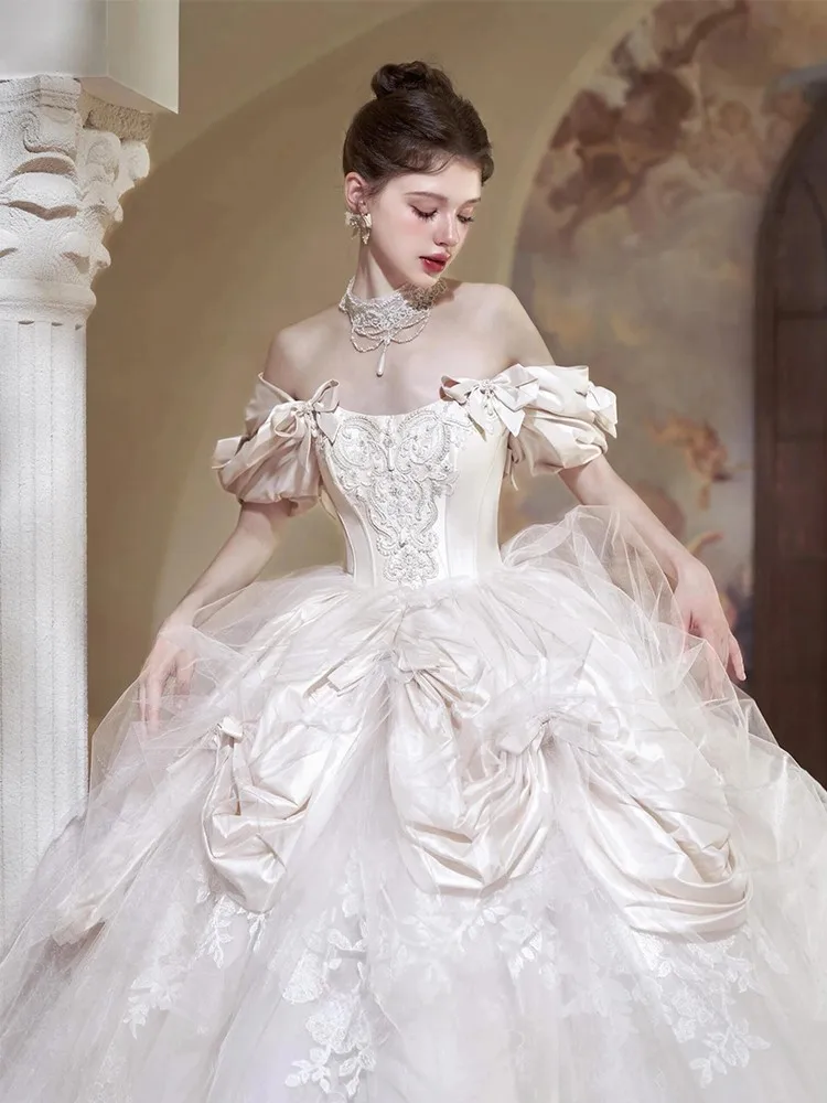 A new satin dress for people to wear featuring chiffon and heavy one-shoulder design