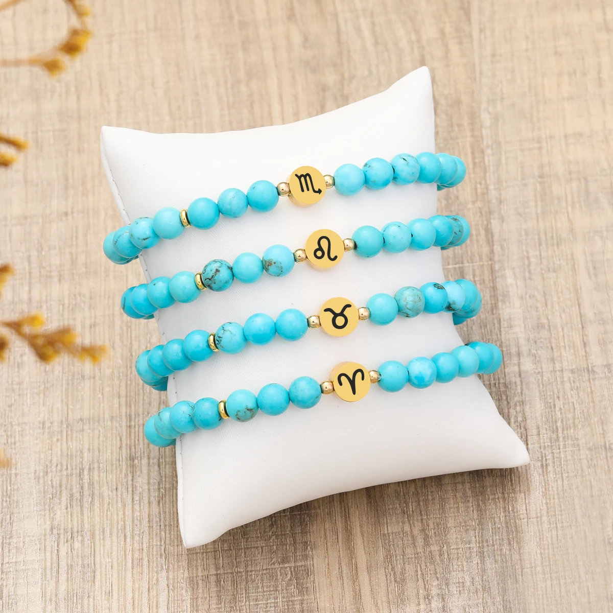 Armband mit 12 Sternzeichen für Herren, 12 Sternbilder, türkisfarbener Schmuck für Frauen, Skorpion, Zwillinge, Schütze, Armband, Freundschaftsgeschenk