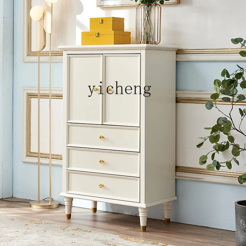 

LX chest bedroom wall locker living room solid wood drawer storage cabinet