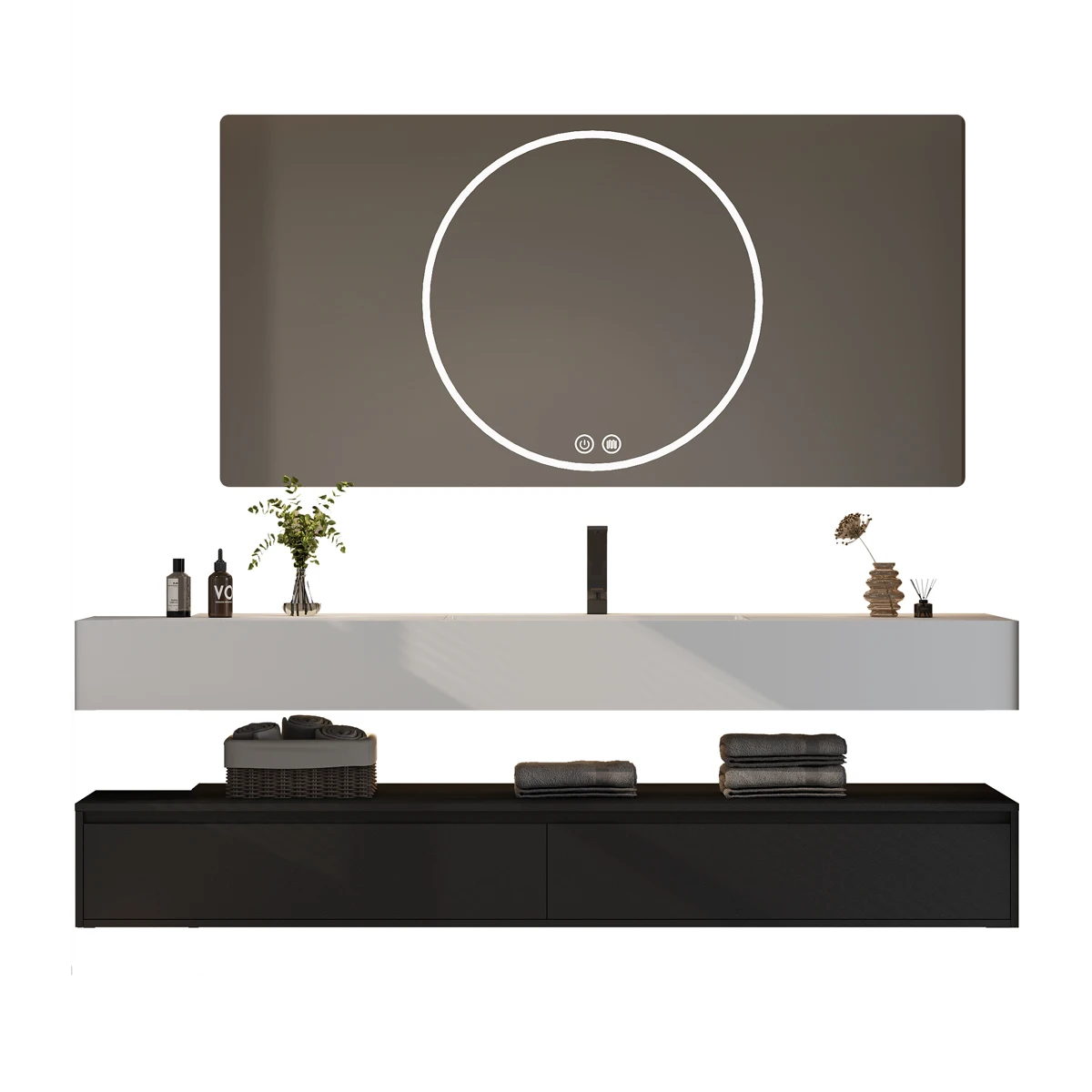 

HV-Factory Sale Modern-style Hotel Integrated Ceramic Basin Smart Bathroom Set for Apartment Use Wall-mounted Eco-Friendly*