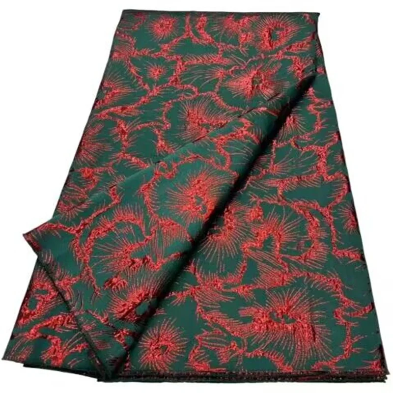 Red/Green High Quality African Nigerian Tulle Lace Fabric Organza Embroidery Guipure Party Gown Dress Brocade Jacquard French