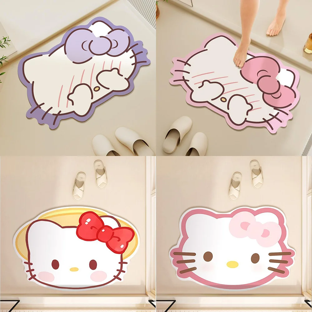 Sanrio Cartoon Style Foot Mat Bathroom Soft Diatom Mud Floor Mat Non-Slip Water Absorbent Quick-Drying Foot Mat Kitchen Carpet