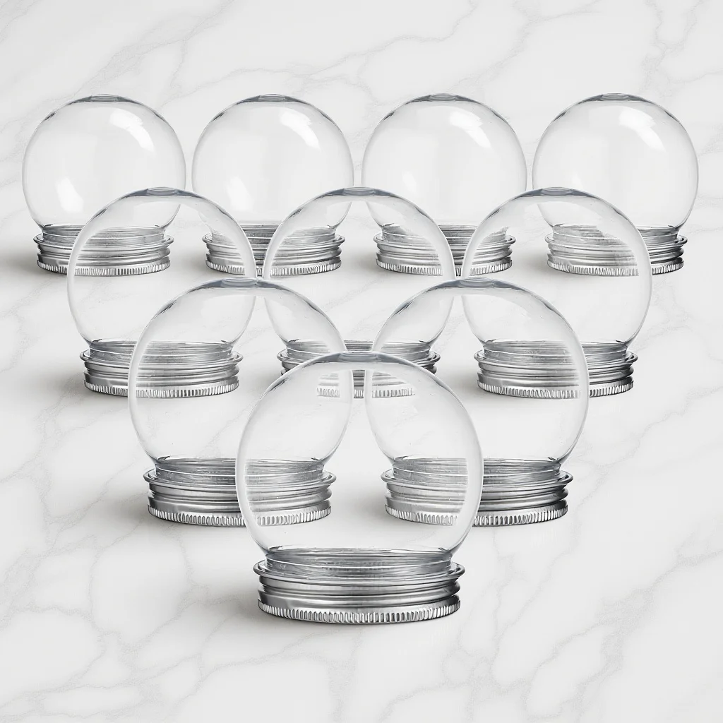 

10Pcs Clear Plastic Water Globes 150Ml DIY Fillable Ball Shape Globe for Candy Storage Jewelry Gift Boxes Crafts