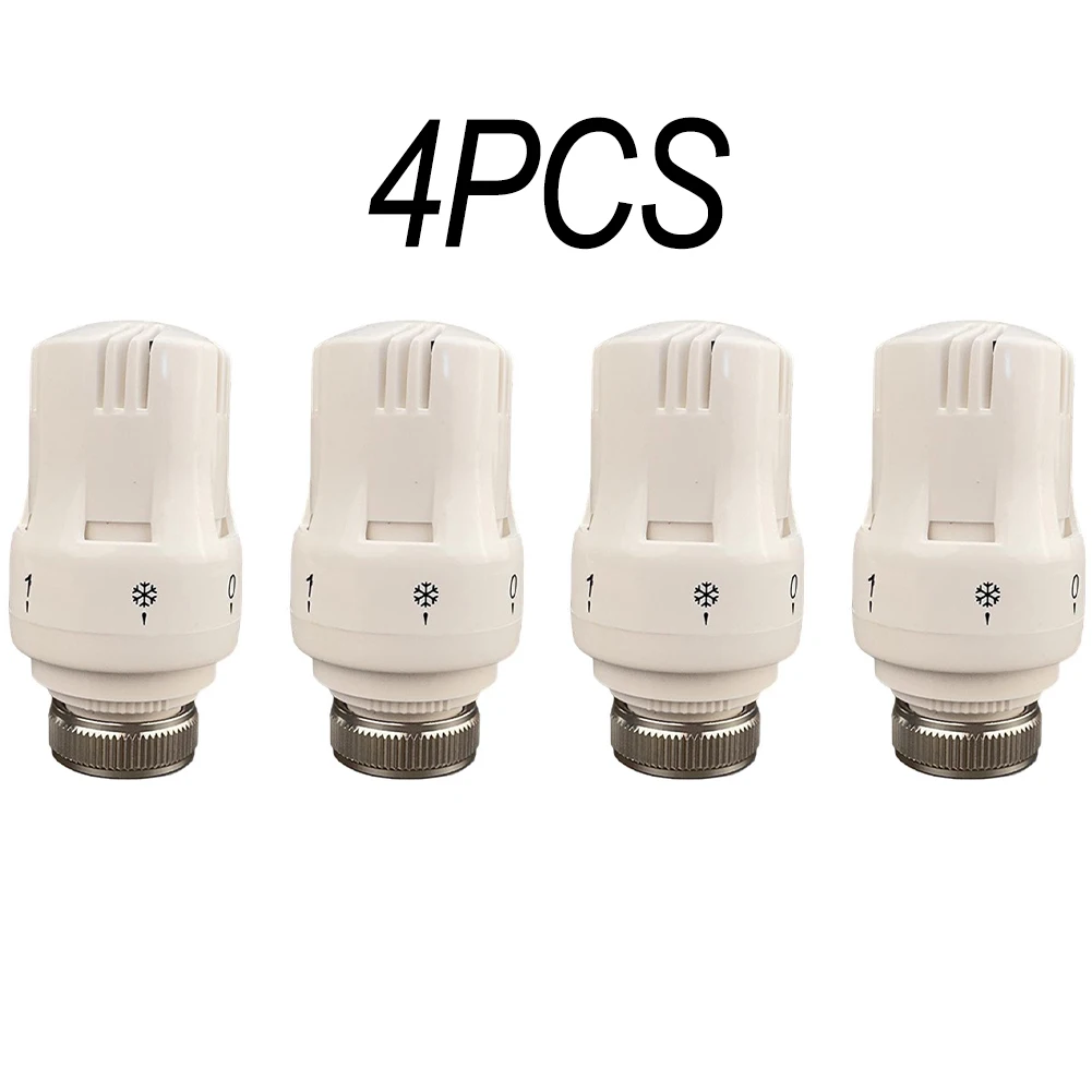 4pcs Thermostatic Head M30x1.5mm Thermostatic Valve Heating Temperature Control Valve Frost Protection Radiator Valve