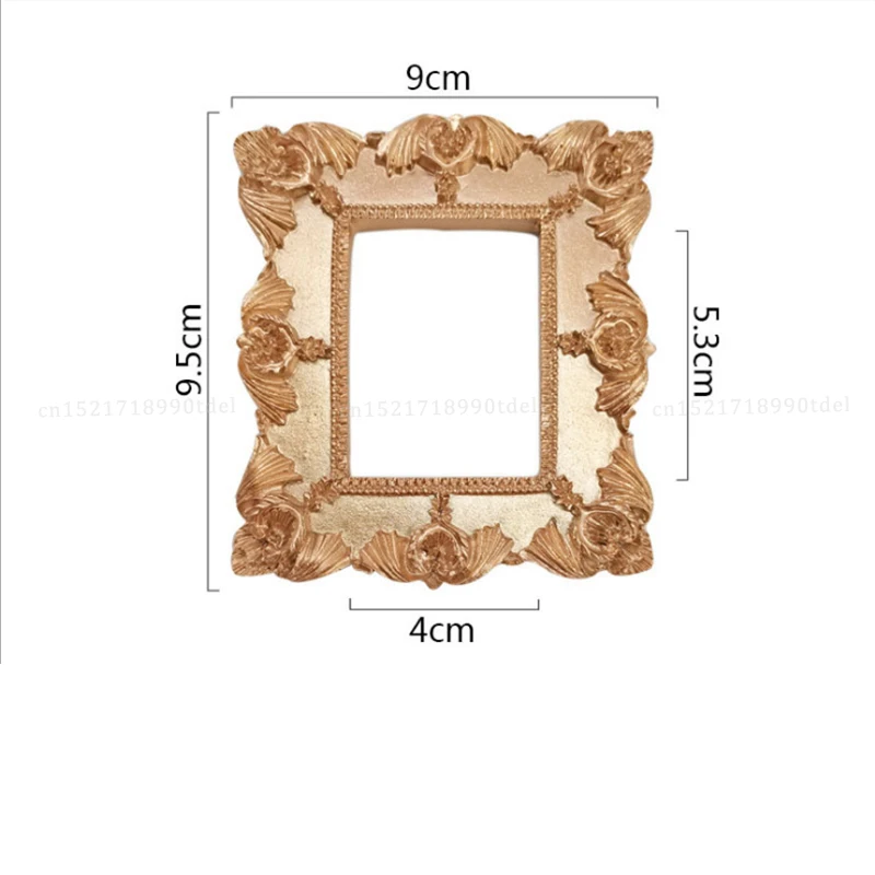 1Pc With European Style Victorian Style Retro Gold Mini Picture Frame Accessories Small Picture Frame Shooting Props Accesso