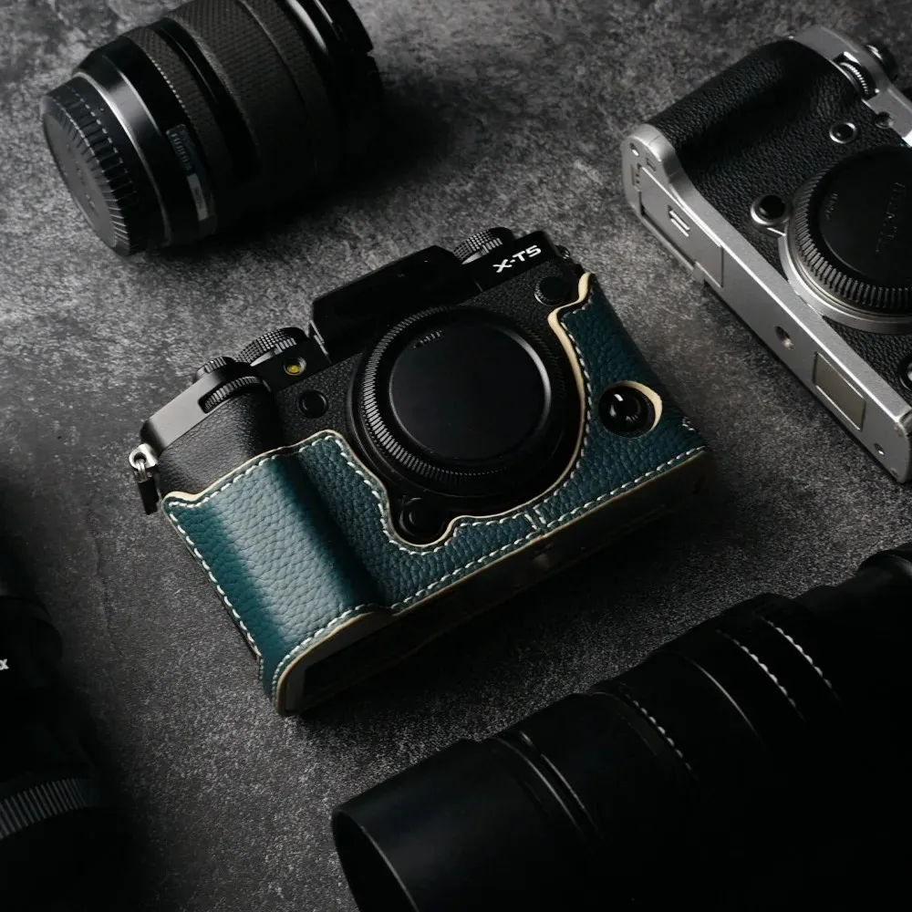 

Camera Genuine Leather Cowhide Bag Body Case For Fujifilm T-X5 T X5 Tx5 Protective Sleeve Base Camera Half Protective Case