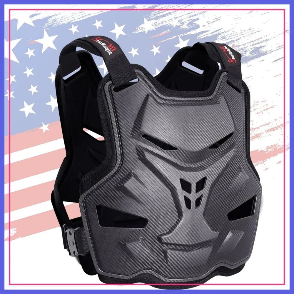 

Adult Motocross Chest Protector Lightweight Adjustable Body Armor Vest for Dirt Bike ATV Skate Ski Snowboard