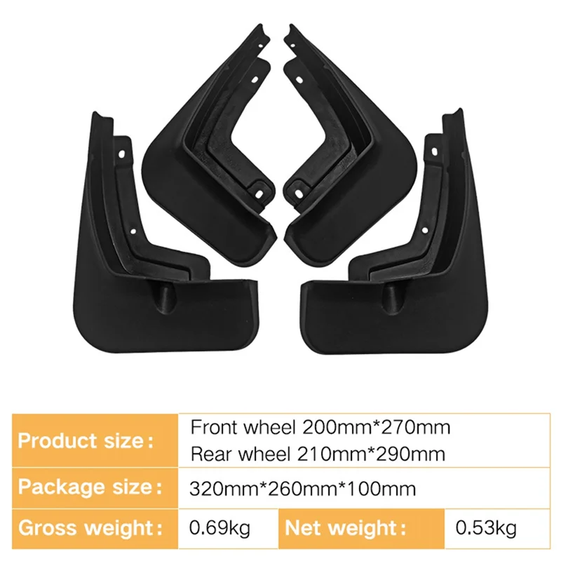 Reliable-4PCS Car Mudguard Mud Flaps Splash Mud Guard Fender For Chery Tiggo 8 Car Accessories