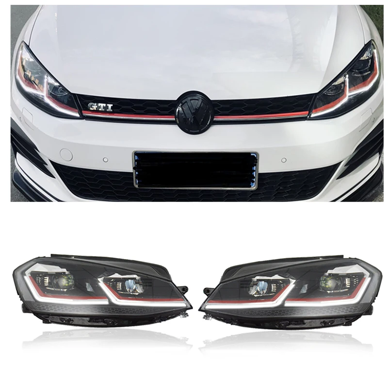 car accessories For VW Golf 7 Headlights Golf7 upgrade Golf 7.5 LED Headlight 2013-2017 DRL H7 D2H Hid Bi Xenon Beam