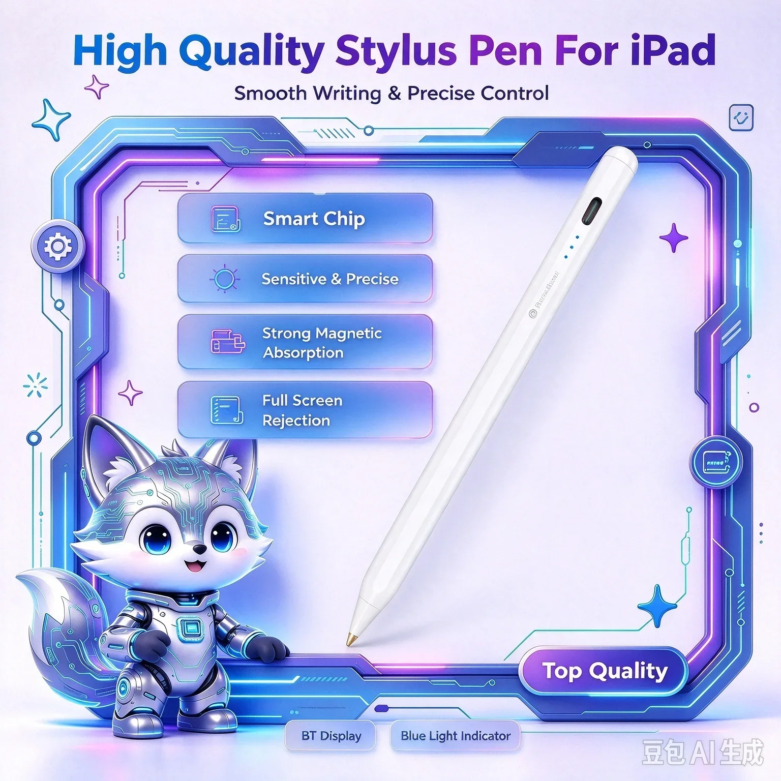 Active Stylus Pen With Palm Rejection Tilt Sensitivity Pixel Precision Smart Chip Full Screen Rejection For iPad Air Pro