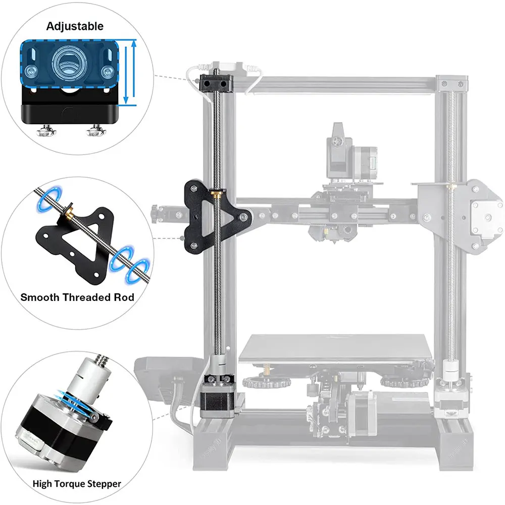 Ender 3 Dual Z Axis Upgrade Kit with T8 Screw and High Torque Nema 17 Stepper Motor Accessories compatible