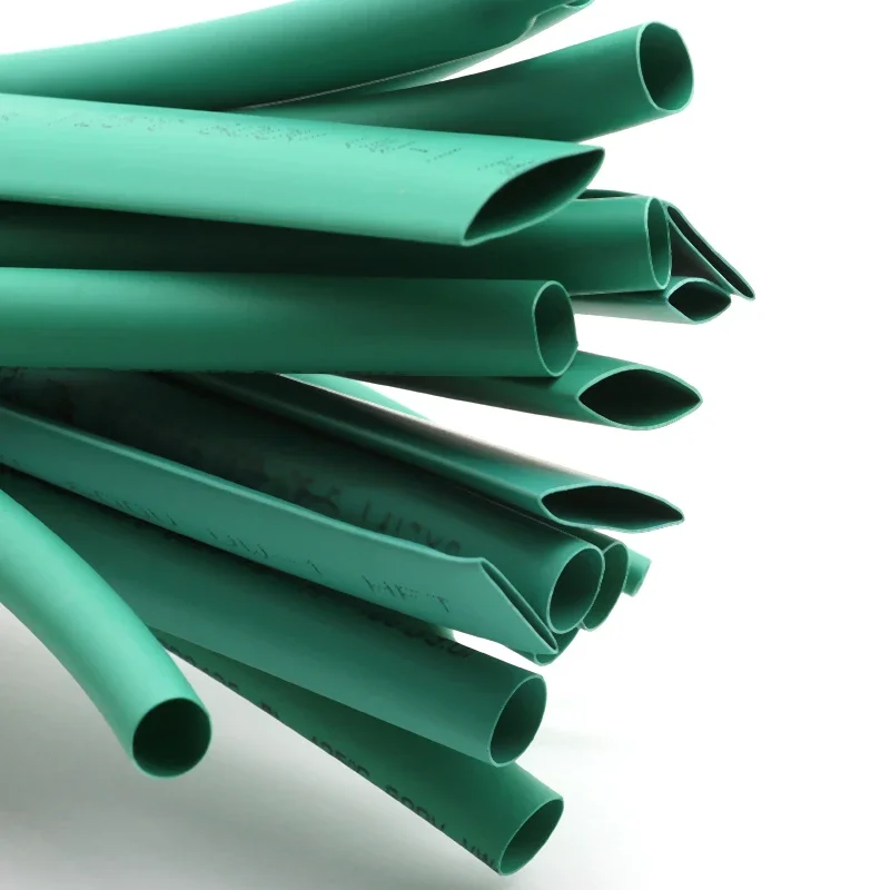 Manchon de câble thermorétractable en polyoléfine, protecteur de câble, vert 2:1, diamètre 0.6 ~ 80mm, 1 m, 2 m, 5 m, 10m
