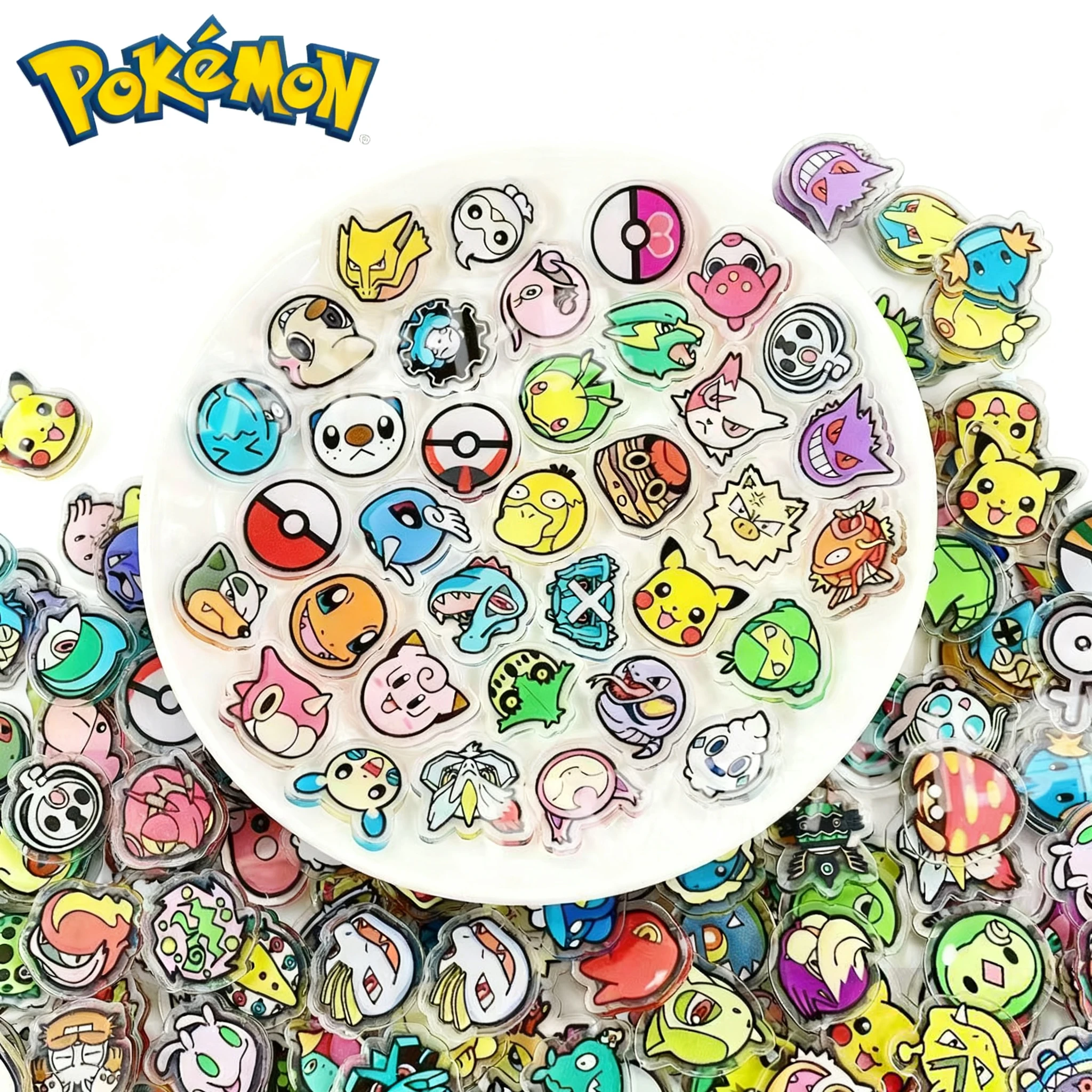 50 قطعة وحوش الجيب أنيمي 7 أنماط جديدة Kawaii الاكريليك ورقة بيكاتشو 2 سنتيمتر PVC الكبار جمع الكرتون المحيط طفل هدية #1