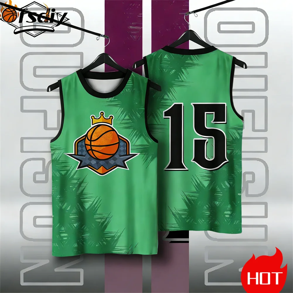 Summer 3D basketball vest Quick drying sports vest Custom Number Name Basketball jersey men's tank tops Men's sleeveless T-shirt