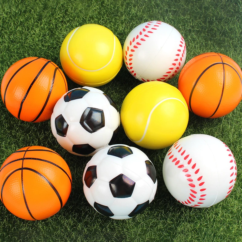 New Squeeze Ball Hand Exerciser Orange Mini Basketball Football Hand Wrist Exercise Stress Relief PU Foam Ball Toy FOR Kid Adult