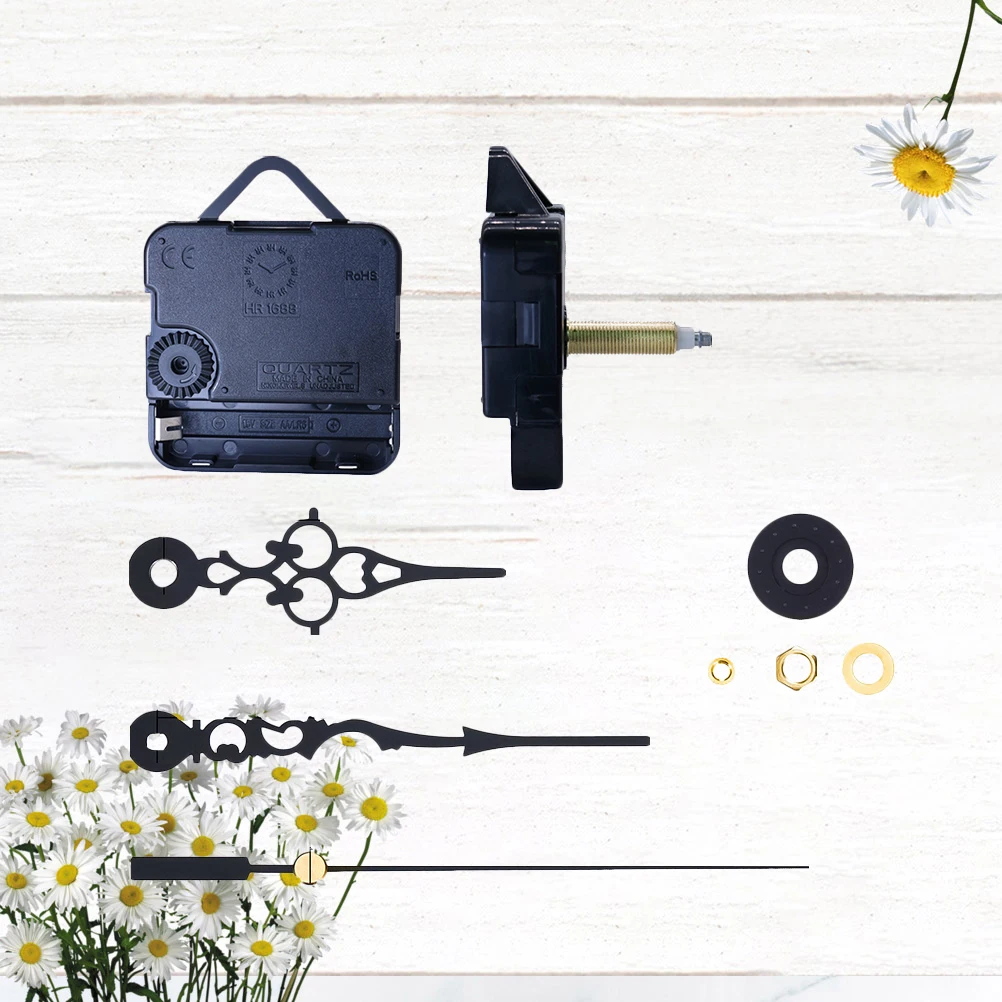 

1pc Clock Movement Set Black Metal Hour Minute Plastic Hook Large Torque Diy Repair Replacement Home Decor Simple
