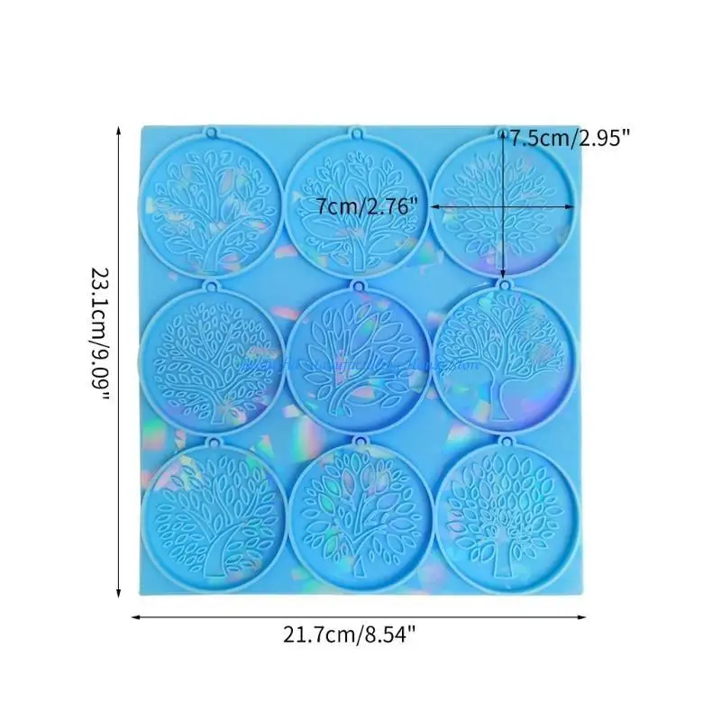 E56A شجرة الحياة نمط سيليكون قوالب المجسم راتنجات الايبوكسي قالب لتقوم بها بنفسك المفاتيح قالب أداة المجوهرات اليدوية سهلة
