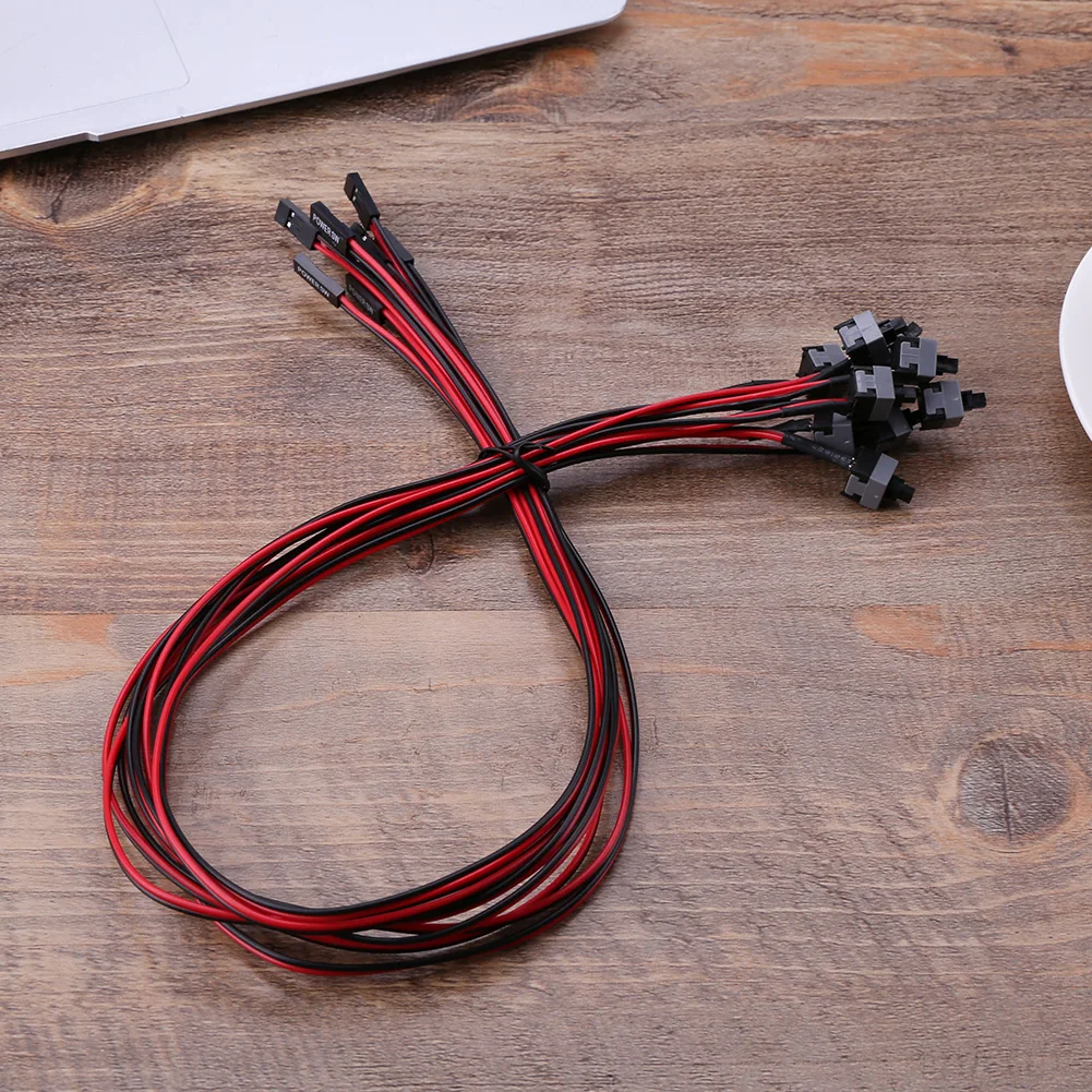 

10 шт., шнур переключателей компьютера, линия питания, замена материнской платы, кнопка включения/выключения, шнур переключателей