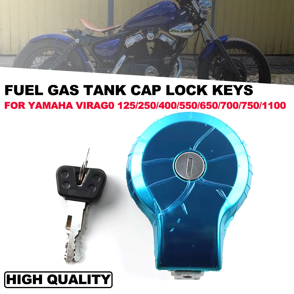 For Yamaha Virago XV125 250 SR125 Maxim XJ XS 400 550 650 700 750 1100 Route 66 Ignition Switch Fuel Gas Tank Cap Cover with Key