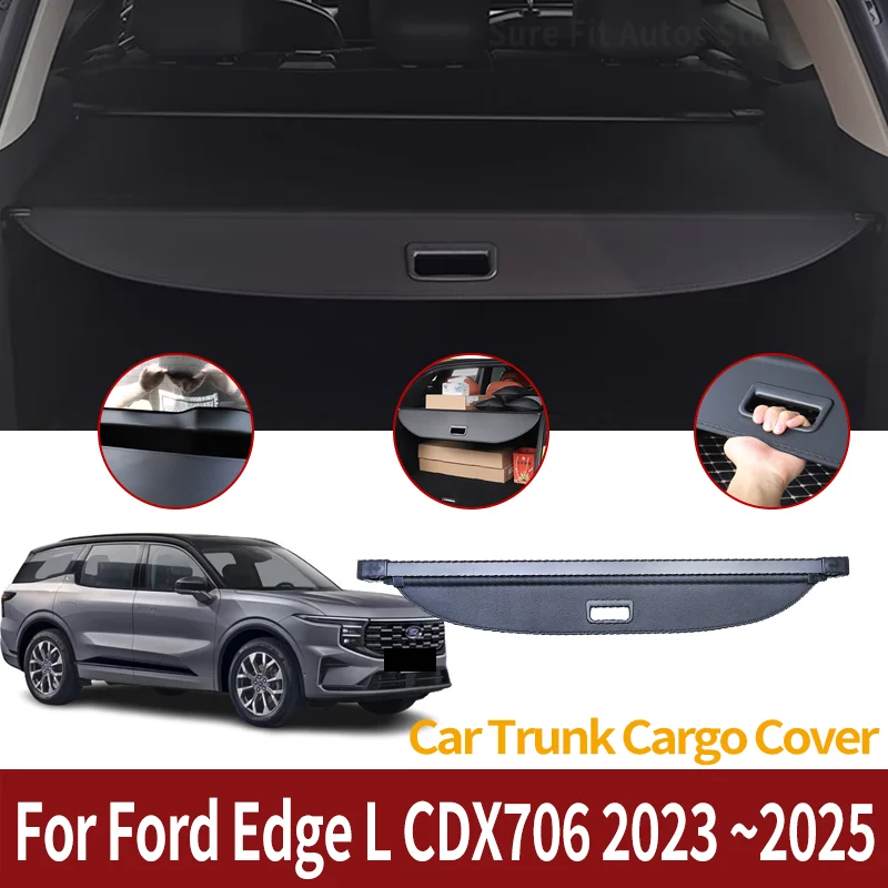 Car Accessorie For Ford Edge L CDX706 2023~2025 Rear Trunk Curtain Covers Retractable Luggage Rack Partition Shade Auto Parts