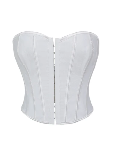 Imagen 2 del producto El corsé con botones para mujer de Halloween está moldeando la parte superior con un lazo en la espalda.