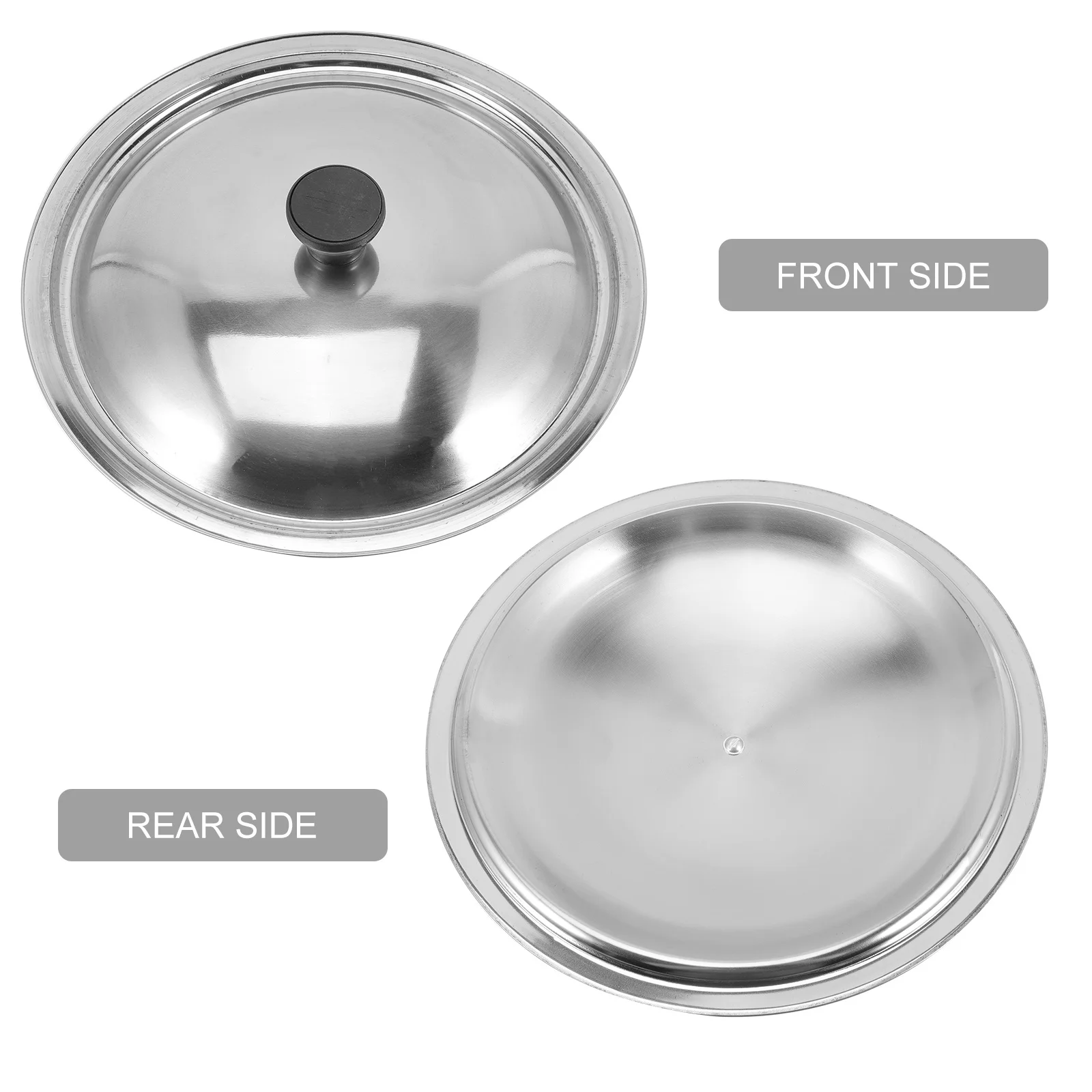 

2pcs Stainless Steel Pot Lid Large Universal Pan Cover Cookware Replacement For Kitchen Cooking Wok Lid Home Restaurant
