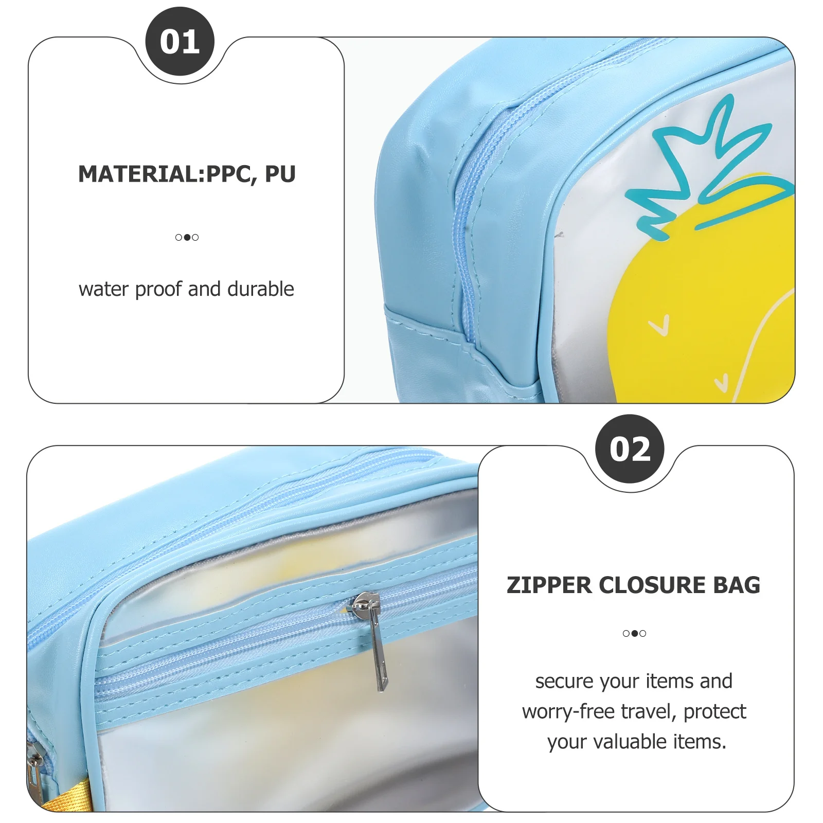 حقيبة أدوات الزينة الكبيرة الشفافة المقاومة للماء لتنظيم المكياج أثناء السفر وصالة الألعاب الرياضية واستخدام تصميم متين