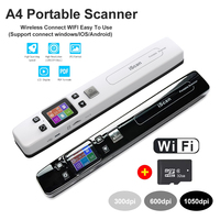 A4 Mini Portable Scanner Wifi Wireless Document & Images Photo Handheld High Speed Scanner 32G 1050 dpi USB Wired ISCAN JPG/PDF