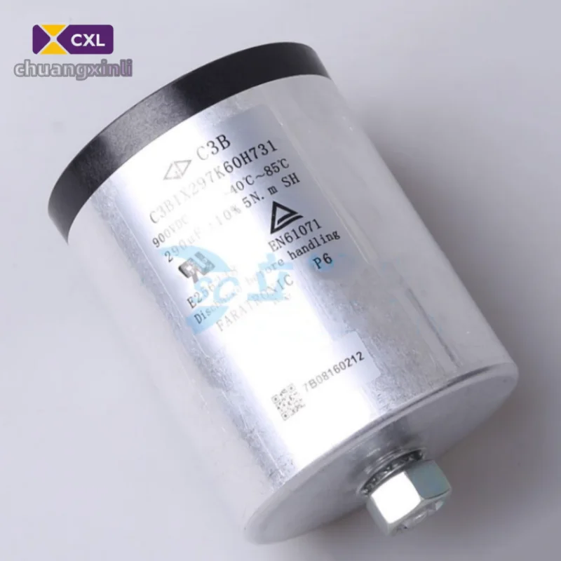 1 PCS C3B1X297K60H731 Bolted aluminum electrolytic capacitance voltage rating (VDC) 900 VDC ± 10% diameter 86mm length 136mm