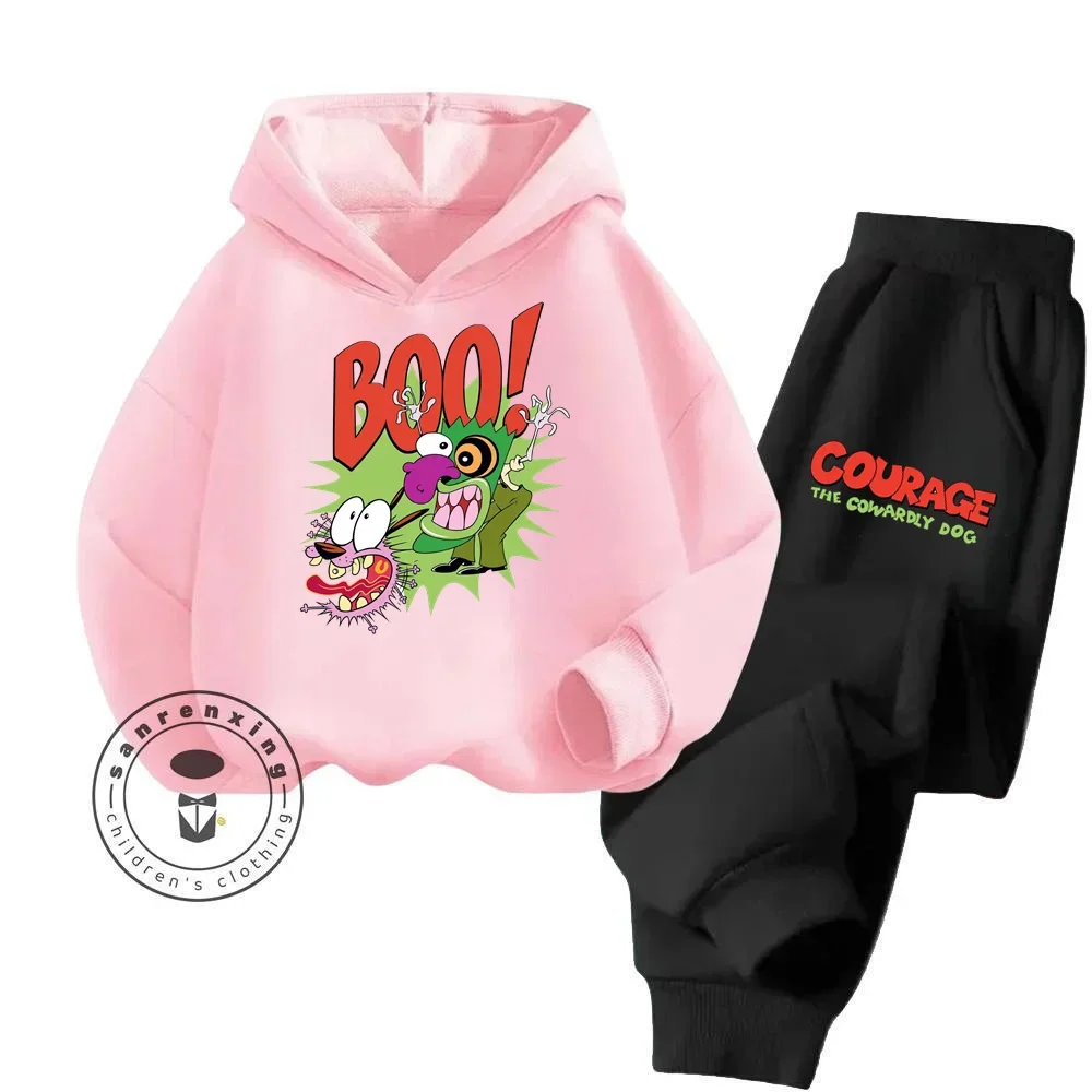 Courage the Cowardly Dog Kid\'s Cute Clothing Lively Ensembles Adorable Prints Suitable for Young Children Must Have Hoodie Set