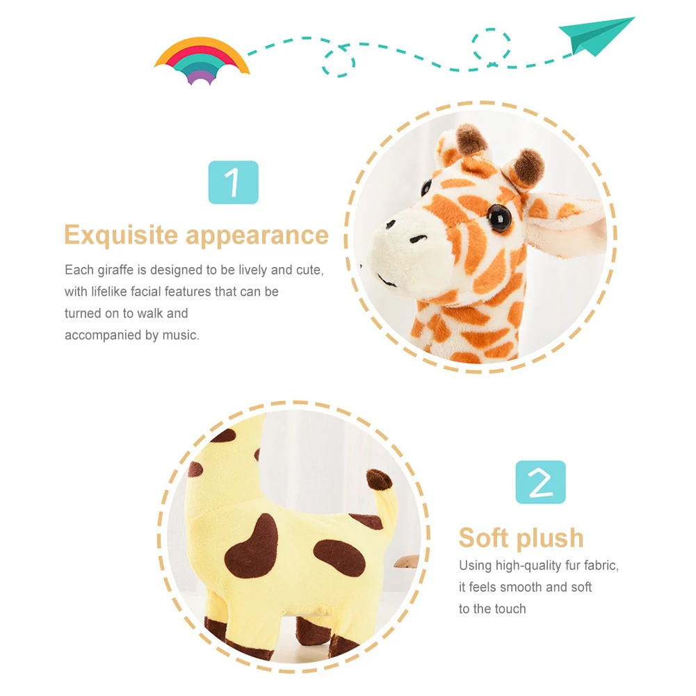 Animale domestico elettronico interattivo con giraffa che cammina con suoni e movimenti Peluche con giraffa Peluche per bambini Piccoli Ragazzi Ragazze