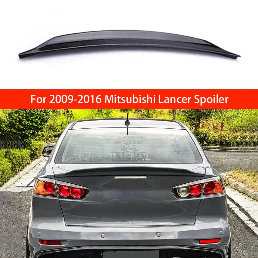 

For 2009-2016 Mitsubishi Lancer Spoiler Bright Black Carbon Fiber Car Tail Adjustment Kit Accessories Dedicated Decoration